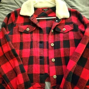 Torrid crop buffalo plaid jacket